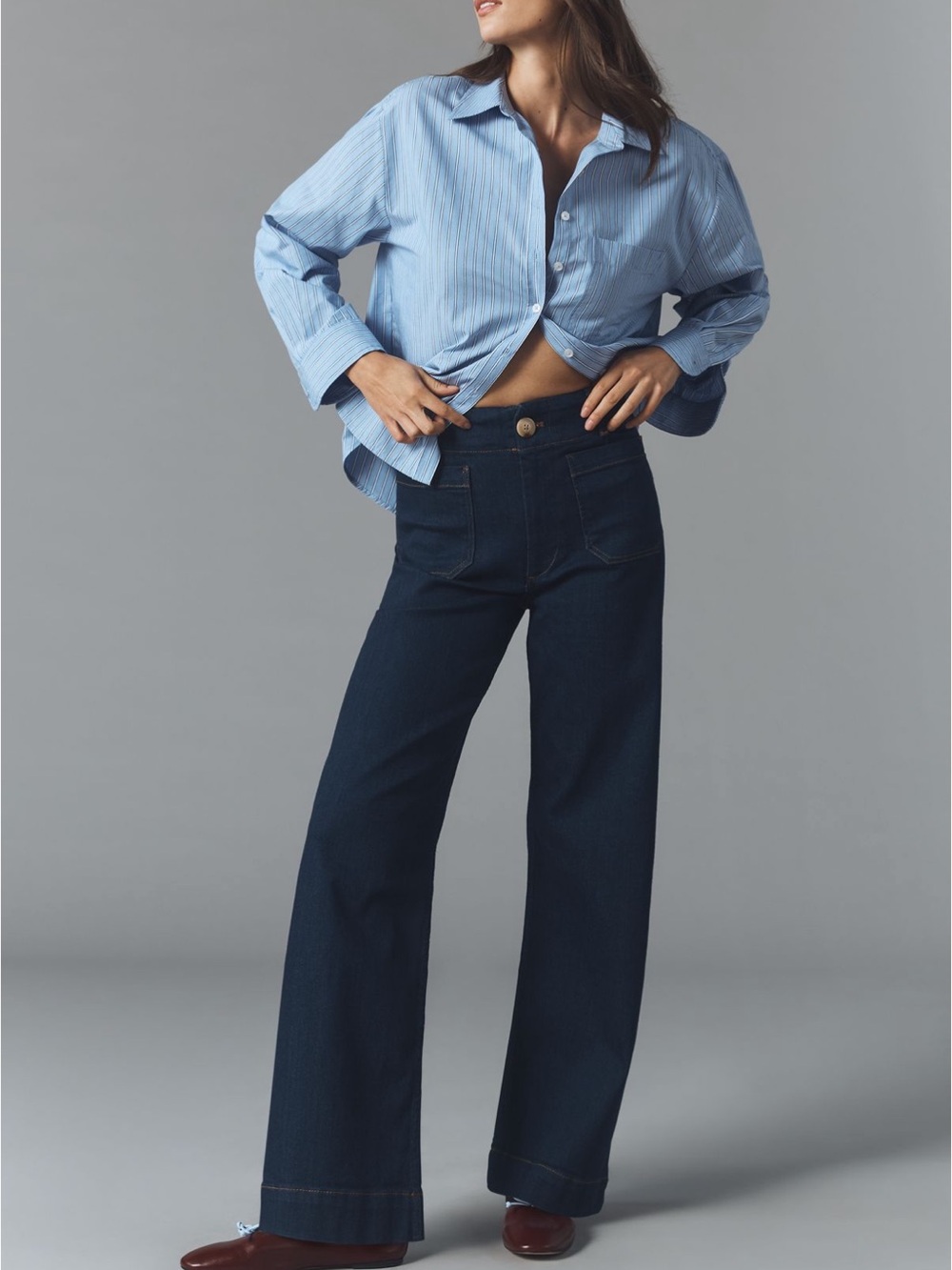 Maeve Colette High Rise Wide Leg Jeans